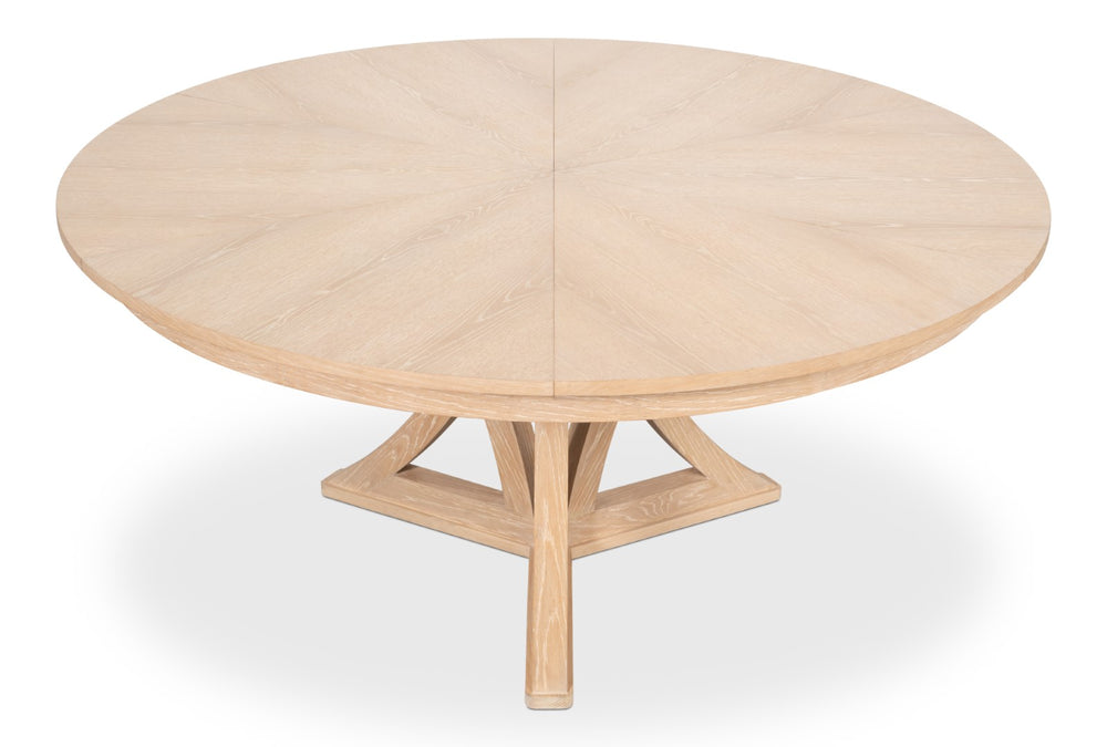 Sarreid Casual Jupe Dining Table In Bleached Oak - Elegant & Sturdy Solid Oak Design For Modern Spaces Natural  54196-bo