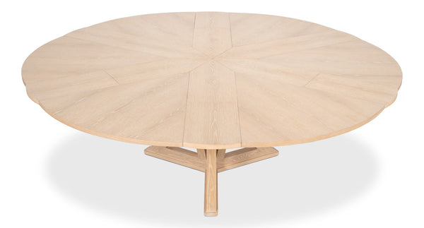 Sarreid Casual Jupe Dining Table In Bleached Oak - Elegant & Sturdy Solid Oak Design For Modern Spaces Natural  54196-bo