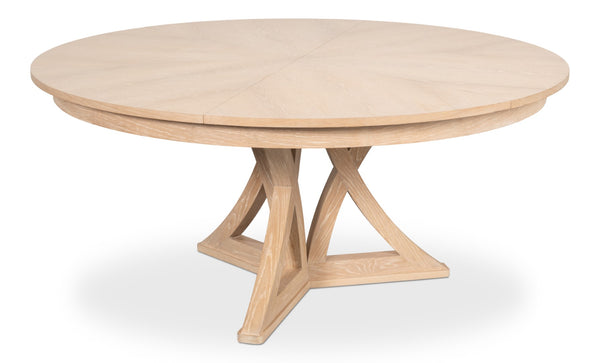 Sarreid Casual Jupe Dining Table In Bleached Oak - Elegant & Sturdy Solid Oak Design For Modern Spaces Natural  54196-bo
