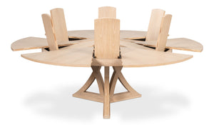 Sarreid Casual Jupe Dining Table In Bleached Oak - Elegant & Sturdy Solid Oak Design For Modern Spaces Natural  54196-bo
