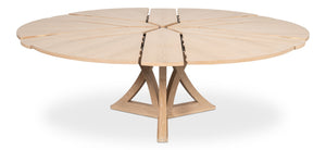 Sarreid Casual Jupe Dining Table In Bleached Oak - Elegant & Sturdy Solid Oak Design For Modern Spaces Natural  54196-bo