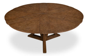 Sarreid Casual Jupe Dining Table In Light Mink Finish - Elegant Solid Oak & Veneers For Stylish Dining Brown  54196-lm
