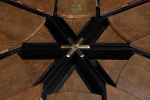 Sarreid Casual Jupe Dining Table In Light Mink Finish - Elegant Solid Oak & Veneers For Stylish Dining Brown  54196-lm