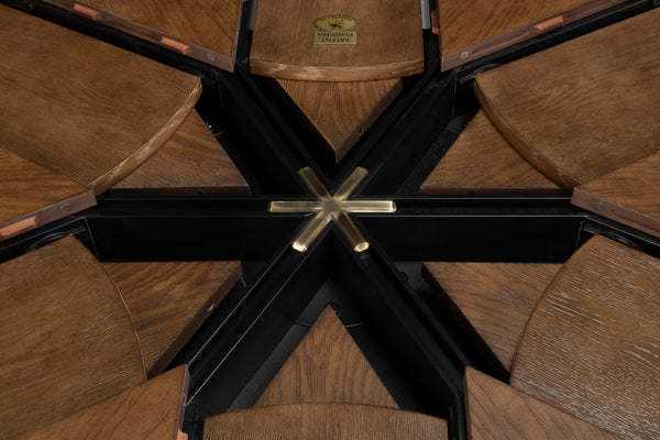 Sarreid Casual Jupe Dining Table In Light Mink Finish - Elegant Solid Oak & Veneers For Stylish Dining Brown  54196-lm