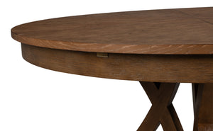 Sarreid Casual Jupe Dining Table In Light Mink Finish - Elegant Solid Oak & Veneers For Stylish Dining Brown  54196-lm