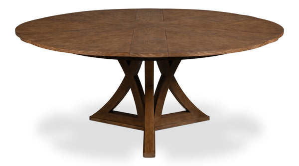Sarreid Casual Jupe Dining Table In Light Mink Finish - Elegant Solid Oak & Veneers For Stylish Dining Brown  54196-lm