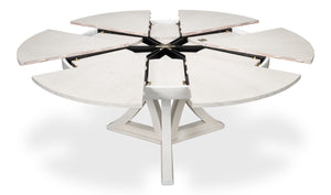 Sarreid Casual Jupe Dining Table - Elegant White Solid Oak & Veneers For Modern Dining Experiences White  54196-ww