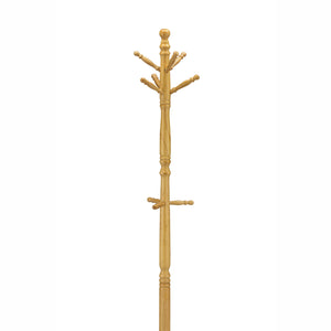 English Elm 71.5" Tall Wooden Standing Coat Rack Swivel with 9 Pegs Durable Laminate Finish for Entryway Storage Natural B072P222470