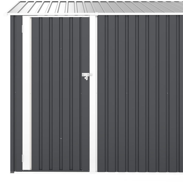 English Elm Campcraft Metal Storage Shed 10x14 Ft with Lockable Doors Vented Sloped Roof Backyard W1598S00035