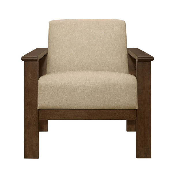 English Elm Light Brown Helena Accent Chair Walnut Finish Solid Wood Vertical Slat Arms Padded Seat Back, Storage B011P256307