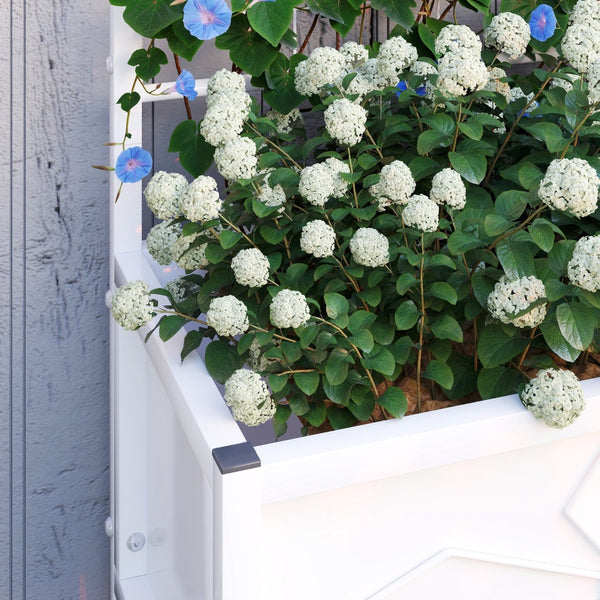 English Elm Outsunny Galvanized Steel Raised Planter with Built-in Trellis for Vertical Garden Growth W2225P485616