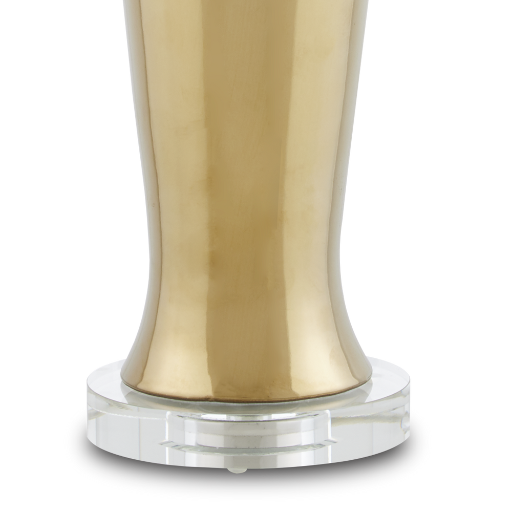 Parable Gold Table Lamp – Elegant Contemporary Design with Crystal Base & Handcrafted Ceramic Finish