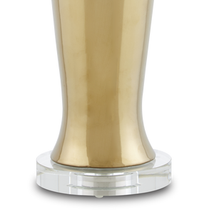 Parable Gold Table Lamp – Elegant Contemporary Design with Crystal Base & Handcrafted Ceramic Finish