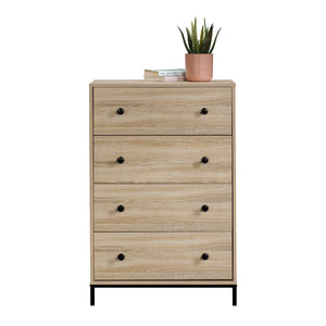 English Elm 4-Drawer Chest In Warm Brown Finish - Modern Design For Stylish Storage & Organization In Any Space B356P367931