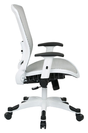 OSP Home Furnishings White Mesh Ergonomic Manager Office Chair with Lumbar Support and Synchro Tilt Control White 317W-W11C1F2W