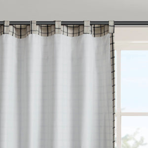 English Elm 1Pc Cozy 50X95" Plaid Curtain Panel With Fleece Lining - Stylish Light Control & Insulation Solution B035P341188