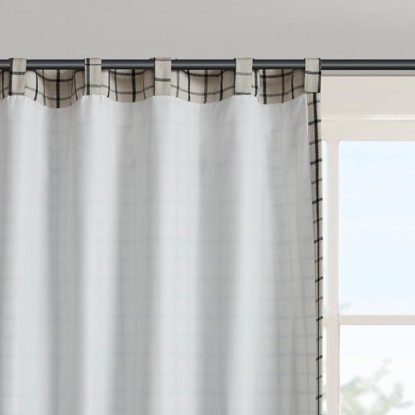 English Elm 1Pc Cozy 50X95" Plaid Curtain Panel With Fleece Lining - Stylish Light Control & Insulation Solution B035P341188