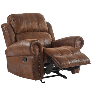 English Elm Christopher Knight Home® - 40.75" Wide Suede Manual Glider Recliner Chair with Rolled Arms, Microfiber Comfort & Infinite Positions Brown N763P264499D