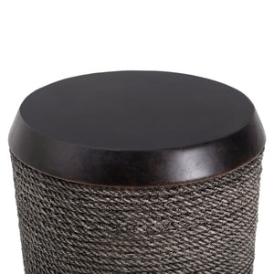 English Elm Outdoor Mgo Speckled Pedestal Side Table Retro Bohemian Accent for Patio or Living Room N765P382584B