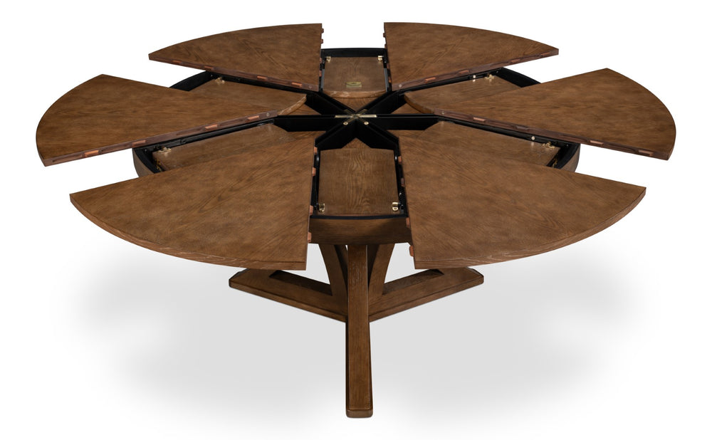 Sarreid Casual Jupe Dining Table In Light Mink Finish - Large Oak Design For Effortless Style & Comfort Brown  54201-lm