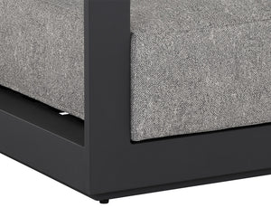 Sunpan Tavira Armchair - Stylish Outdoor Comfort with Durable Weather-Resistant Fabric and Modern Design Charcoal / Lanikai Salt And Pepper