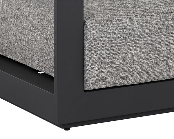 Sunpan Tavira Armchair - Stylish Outdoor Comfort with Durable Weather-Resistant Fabric and Modern Design Charcoal / Lanikai Salt And Pepper