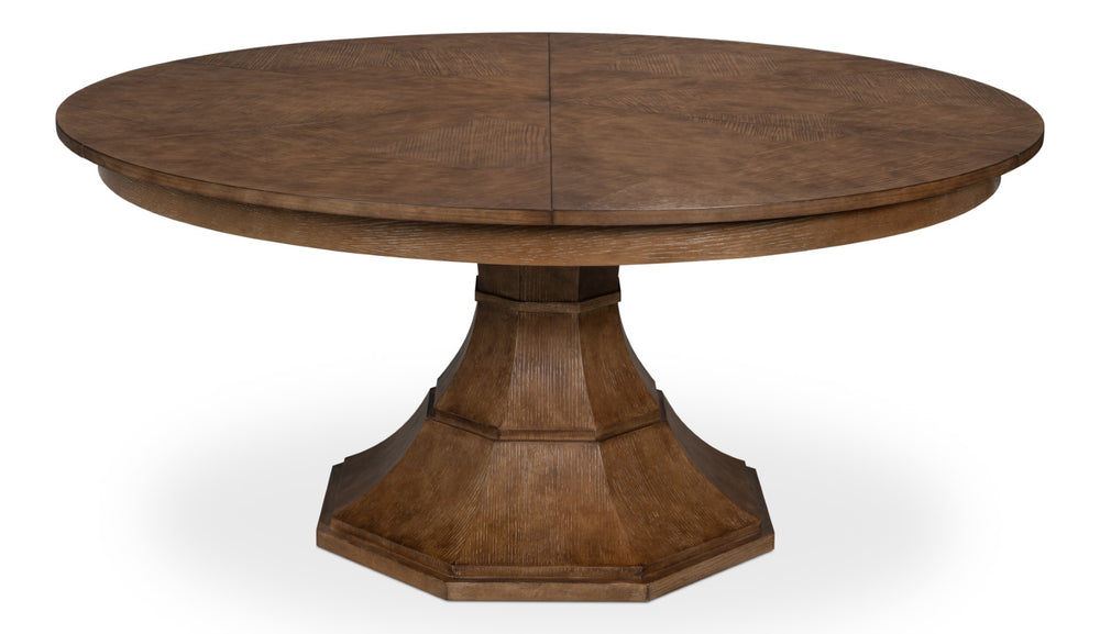 Sarreid Giselle Medium Jupe Table In Light Mink - Elegant Quarter Sawn White Oak Veneer For Timeless Style Brown  54210-lm