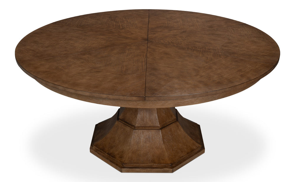 Sarreid Giselle Medium Jupe Table In Light Mink - Elegant Quarter Sawn White Oak Veneer For Timeless Style Brown  54210-lm