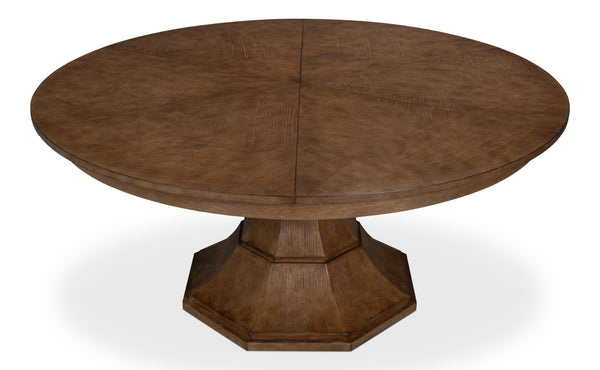 Sarreid Giselle Medium Jupe Table In Light Mink - Elegant Quarter Sawn White Oak Veneer For Timeless Style Brown  54210-lm