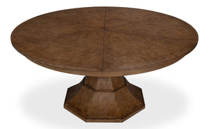 Sarreid Giselle Jupe Dining Table - Elegant Light Mink Finish With Quarter Sawn White Oak Veneer Design Brown  54215-lm