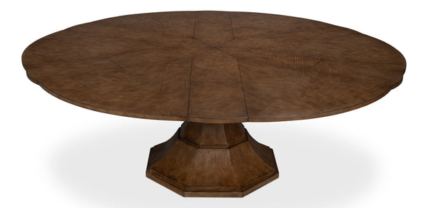 Sarreid Giselle Jupe Dining Table - Elegant Light Mink Finish With Quarter Sawn White Oak Veneer Design Brown  54215-lm
