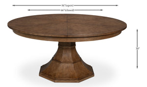 Sarreid Giselle Jupe Dining Table - Elegant Light Mink Finish With Quarter Sawn White Oak Veneer Design Brown  54215-lm