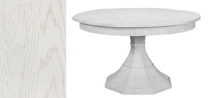 Sarreid Giselle Jupe Large Dining Table In Elegant Working White Finish With Durable Oak Solids & Veneers White  54215-ww