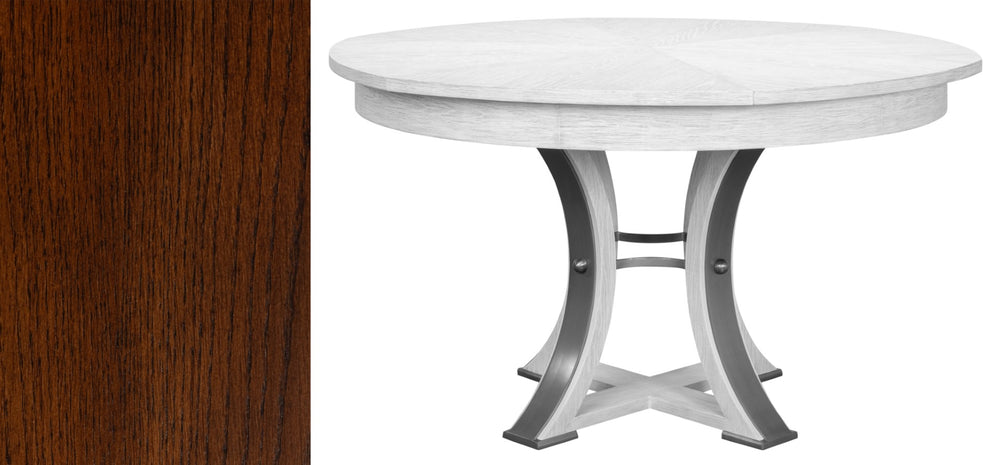 Sarreid Tower Jupe Dining Table In Dark Walnut Finish - Stylish Paldao & Textured Iron For Modern Homes Brown  54220-pd