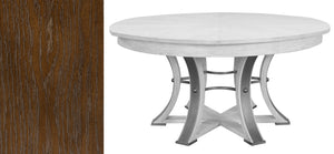 Sarreid Tower Jupe Large Dining Table In Light Mink With Textured Iron & Dark Hammered Finish, Elegant Design Brown  54225-lm