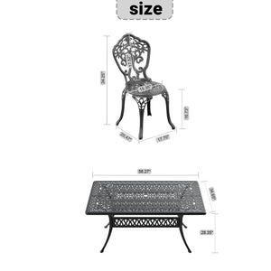 English Elm 5-Piece All-Weather Cast Aluminum Dining Set With Umbrella Hole - Perfect For Outdoor Gatherings! W1710S00233