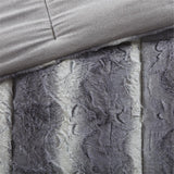 Madison Park Zuri Glam/Luxury 3PC Faux Fur Comforter Set MP10-8011 Grey