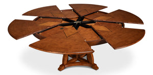 Sarreid Austin Jupe Dining Table - Medium Walnut Finish, Solid Wood Elegance For Timeless Dining Spaces Brown  54230-ow