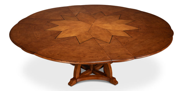 Sarreid Austin Jupe Dining Table - Medium Walnut Finish, Solid Wood Elegance For Timeless Dining Spaces Brown  54230-ow