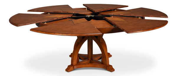 Sarreid Austin Jupe Dining Table - Medium Walnut Finish, Solid Wood Elegance For Timeless Dining Spaces Brown  54230-ow