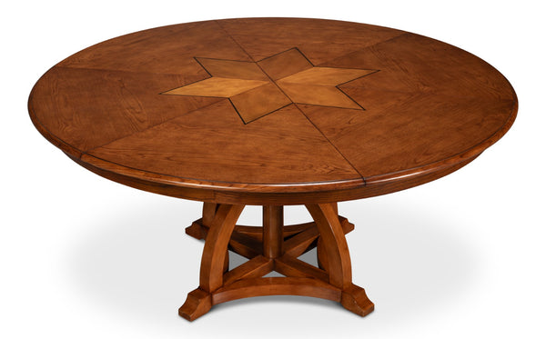 Sarreid Austin Jupe Dining Table - Medium Walnut Finish, Solid Wood Elegance For Timeless Dining Spaces Brown  54230-ow
