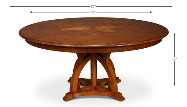 Sarreid Austin Jupe Dining Table - Medium Walnut Finish, Solid Wood Elegance For Timeless Dining Spaces Brown  54230-ow