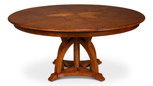 Sarreid Austin Jupe Dining Table - Large Old World Walnut Finish With Solid Walnut & White Oak Veneer Brown  54231-ow