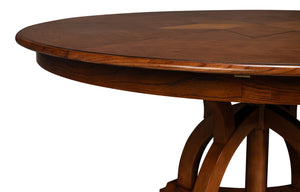 Sarreid Austin Jupe Dining Table - Large Old World Walnut Finish With Solid Walnut & White Oak Veneer Brown  54231-ow