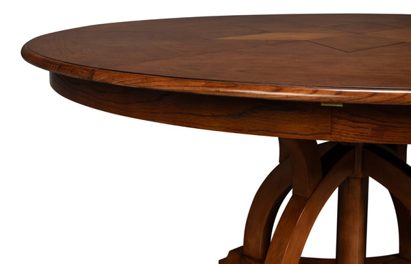 Sarreid Austin Jupe Dining Table - Large Old World Walnut Finish With Solid Walnut & White Oak Veneer Brown  54231-ow