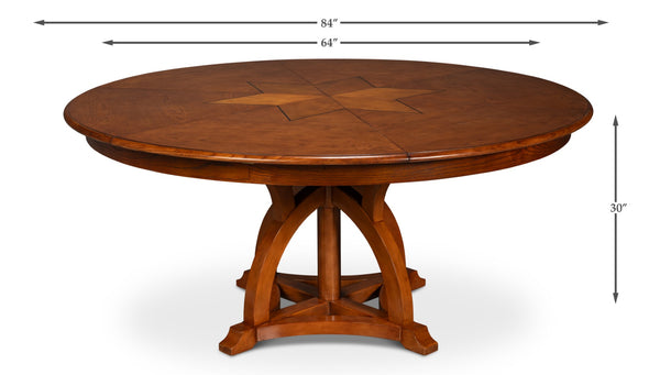 Sarreid Austin Jupe Dining Table - Large Old World Walnut Finish With Solid Walnut & White Oak Veneer Brown  54231-ow