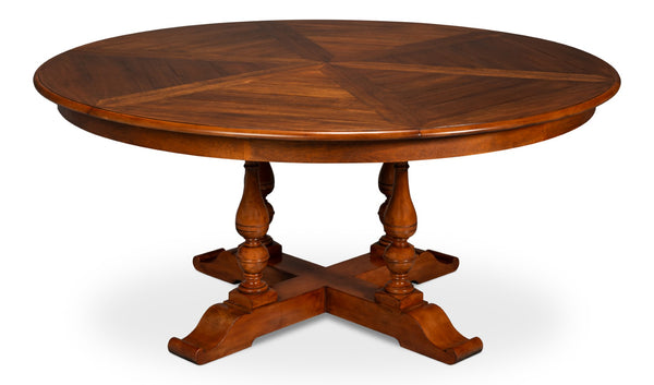 Sarreid Walnut Jupe Dining Table Medium - Elegant Old World Finish, Solid Craftsmanship For Timeless Style Brown  54234-ow