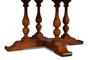 Sarreid Walnut Jupe Dining Table Large - Elegant Solid Walnut With Old World Finish For Timeless Style Brown  54235-ow