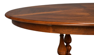 Sarreid Walnut Jupe Dining Table Large - Elegant Solid Walnut With Old World Finish For Timeless Style Brown  54235-ow