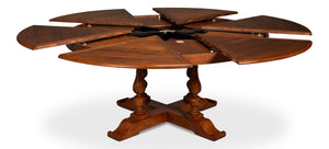 Sarreid Walnut Jupe Dining Table Large - Elegant Solid Walnut With Old World Finish For Timeless Style Brown  54235-ow